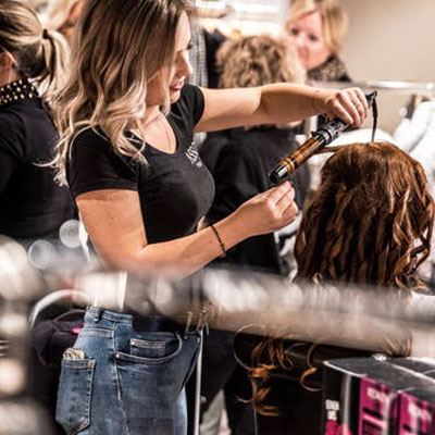 A salon team at work