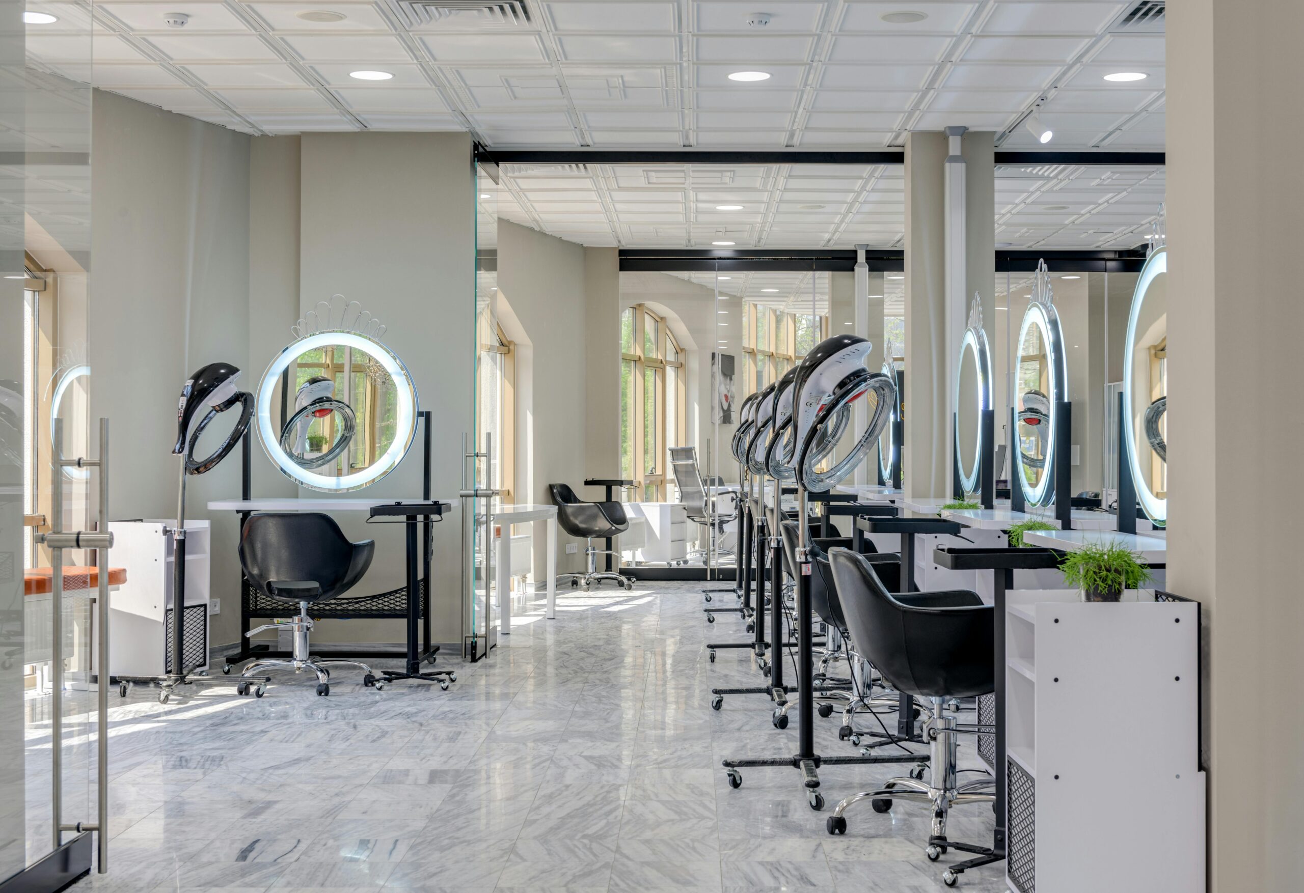 A stylist at work in a salon