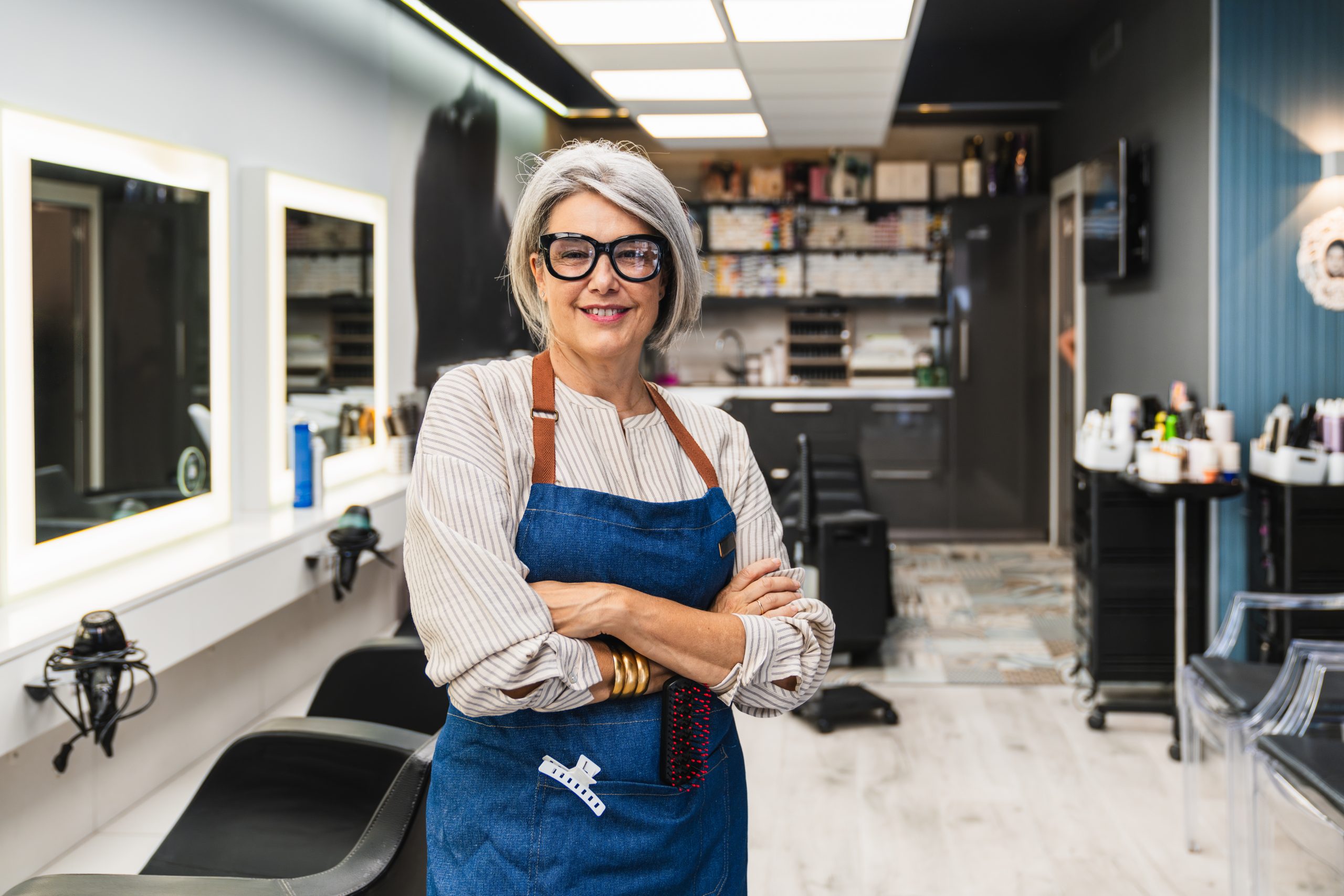 An experienced hairdresser in her own salon